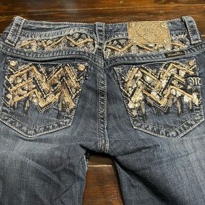 Gold/silver sequin Miss Me jeans